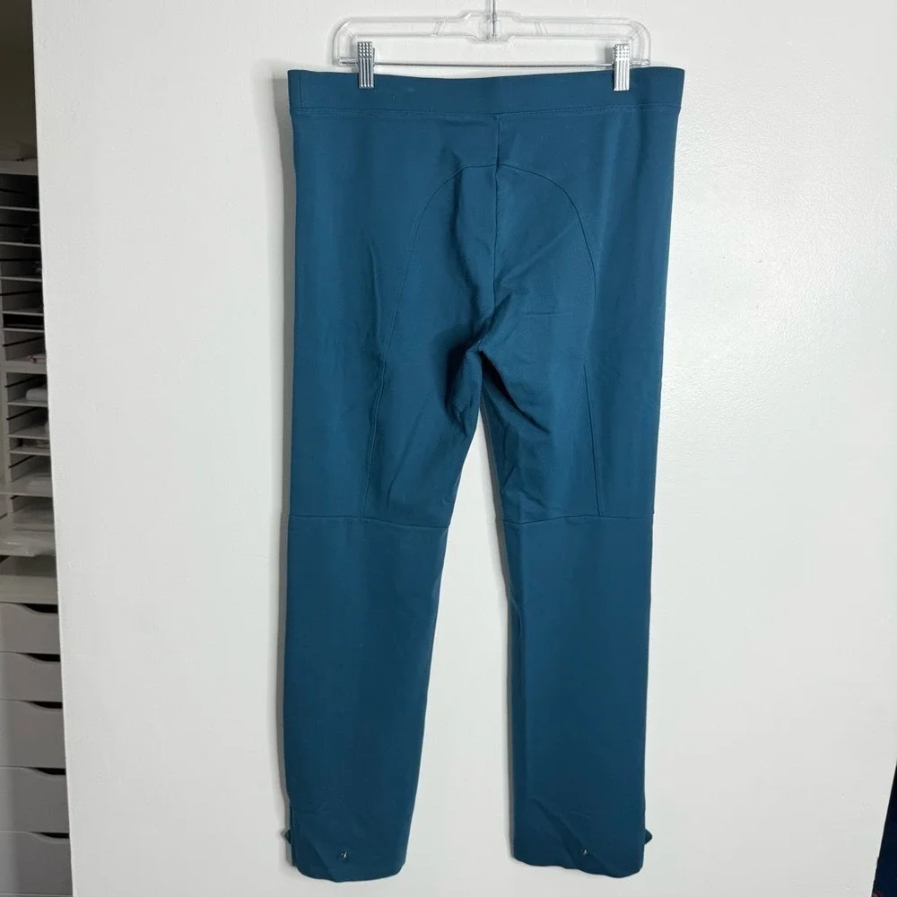 Betabrand Yoga Riding Dress Pants Snap Ankle Zip Pockets Teal XL Long Workwear‎